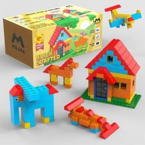 Adichai Plastic 250+ Small Building Blocks Including 38 Wheels Age 5+, Smart Activity Multi Color Bricks For Kids, Toys Multicolor